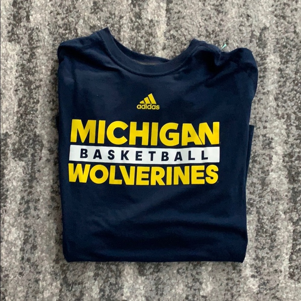 Adidas Michigan Wolverines Basketball LS Tee